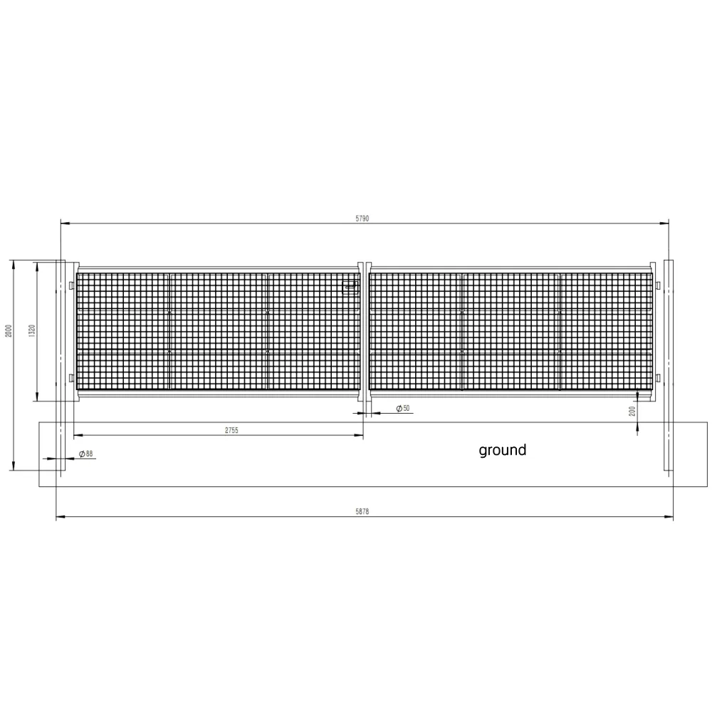 18 Ft Farm Metal Grid Iron Gate