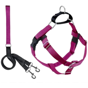 2 Hounds Design Freedom No-Pull Dog Harness With Leash Raspberry