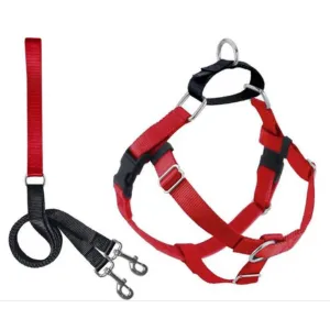 2 Hounds Design Freedom No-Pull Dog Harness With Leash Red