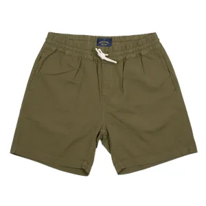 Atlantico easy shorts in olive green cotton seersucker