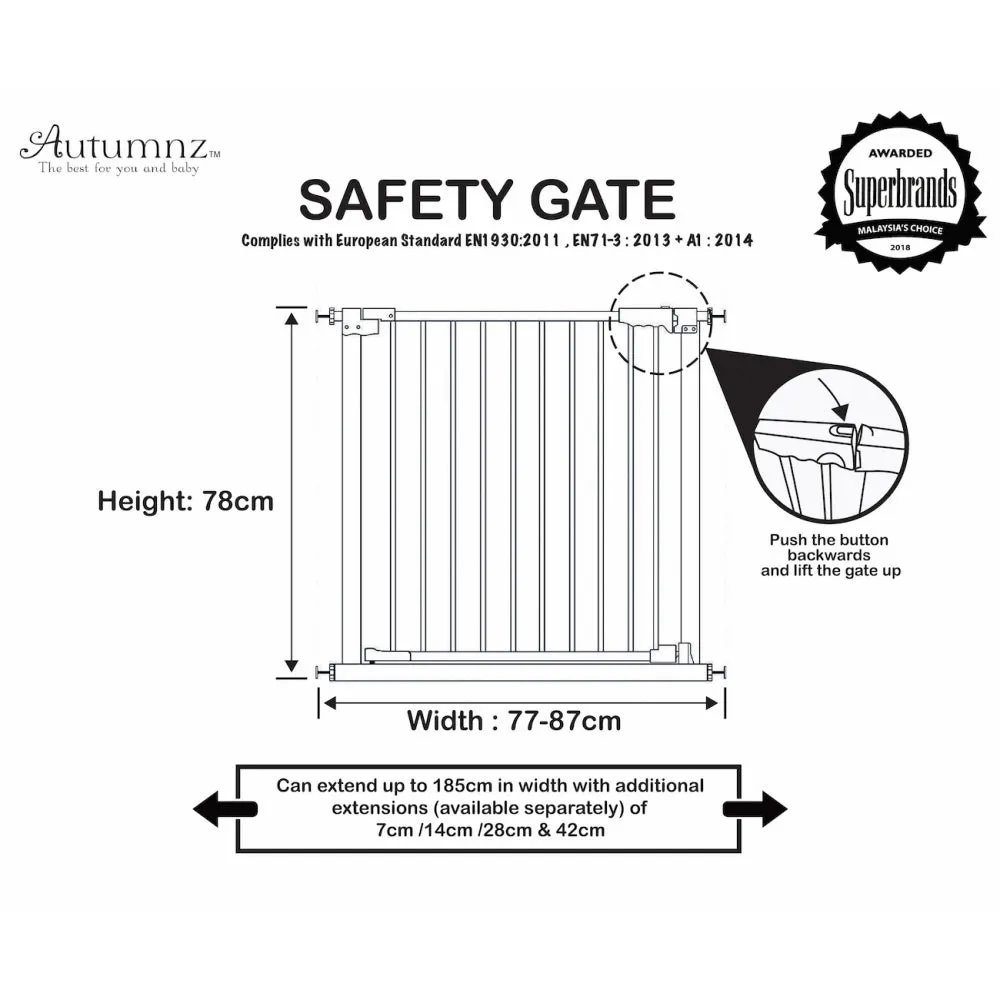 Autumnz Safety Gate Auto Close (77-87cm)