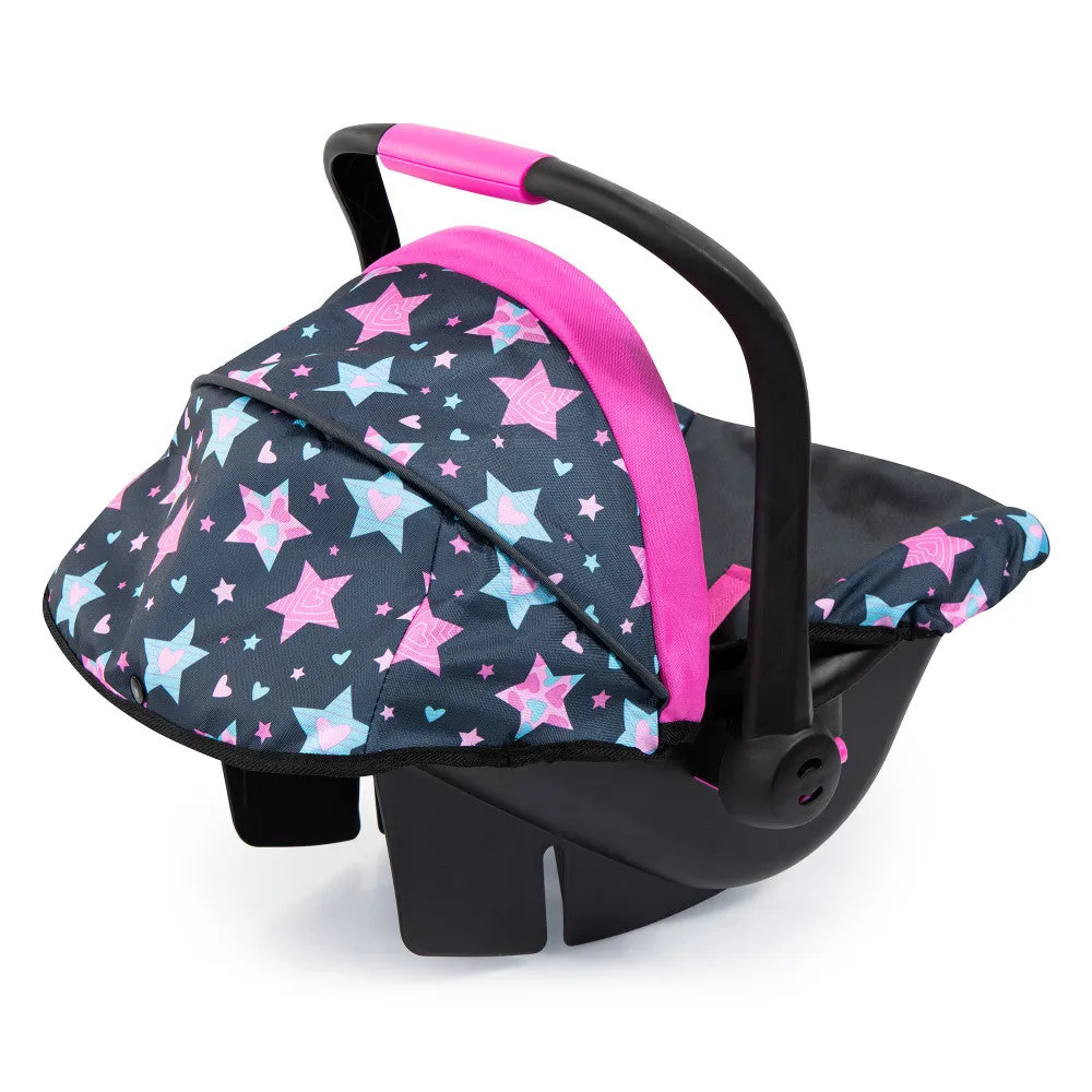 Bayer Design Fashion Doll Car Seat - Turquoise, Pink, Stars