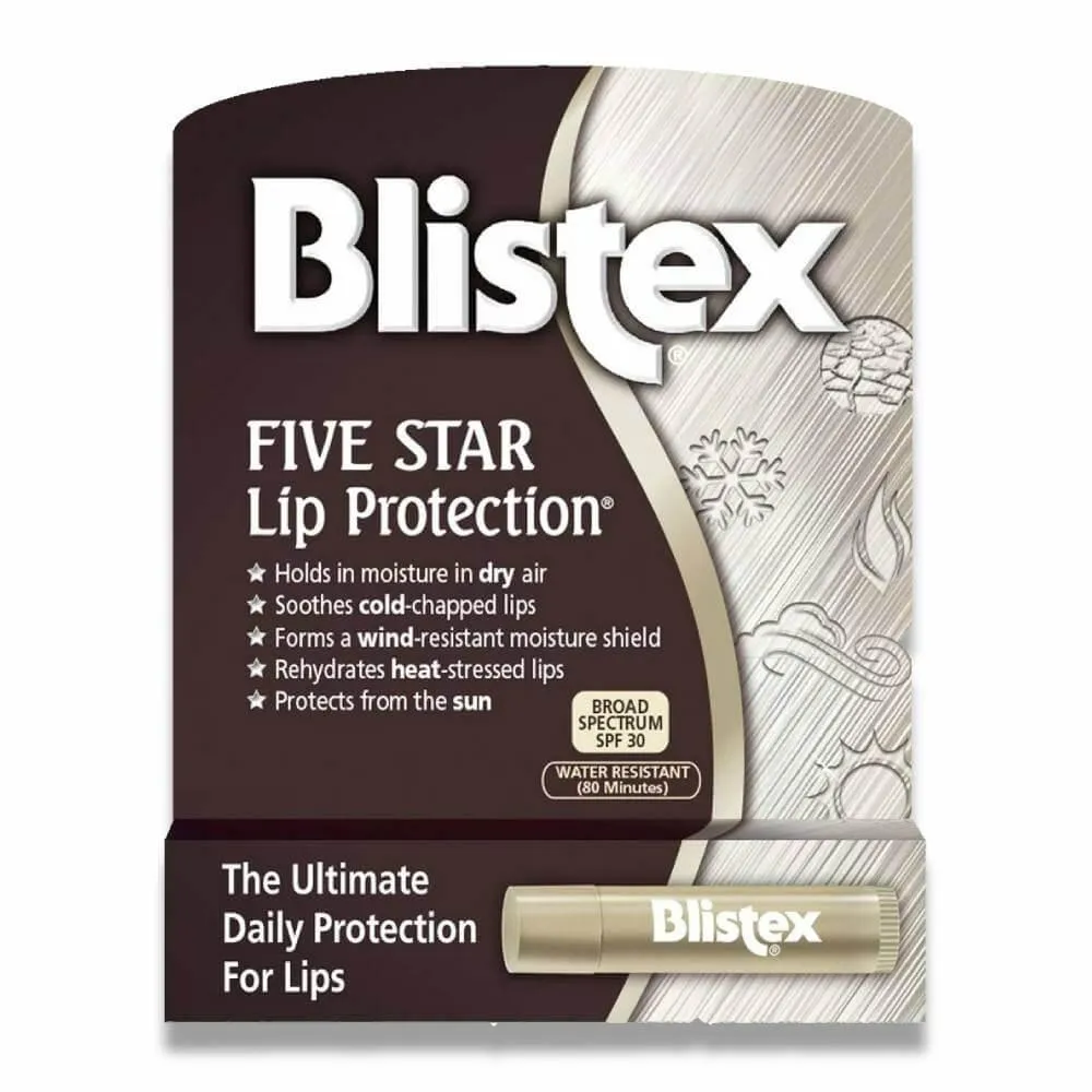 Blistex - Five Star Lip Protection SPF 30, 2 Pack  - 0.15 Oz - 24 Pack