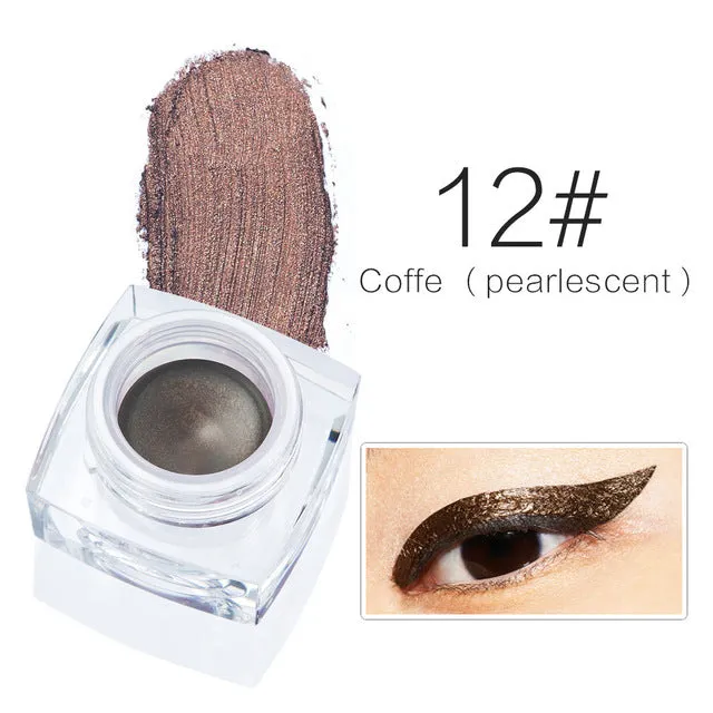 Brand Makeup Eyes Colors Pigment White Black Brown Eye Liner Pencil Maquillage Cosplay Matte Shimmer Waterproof Eyeliner Gel