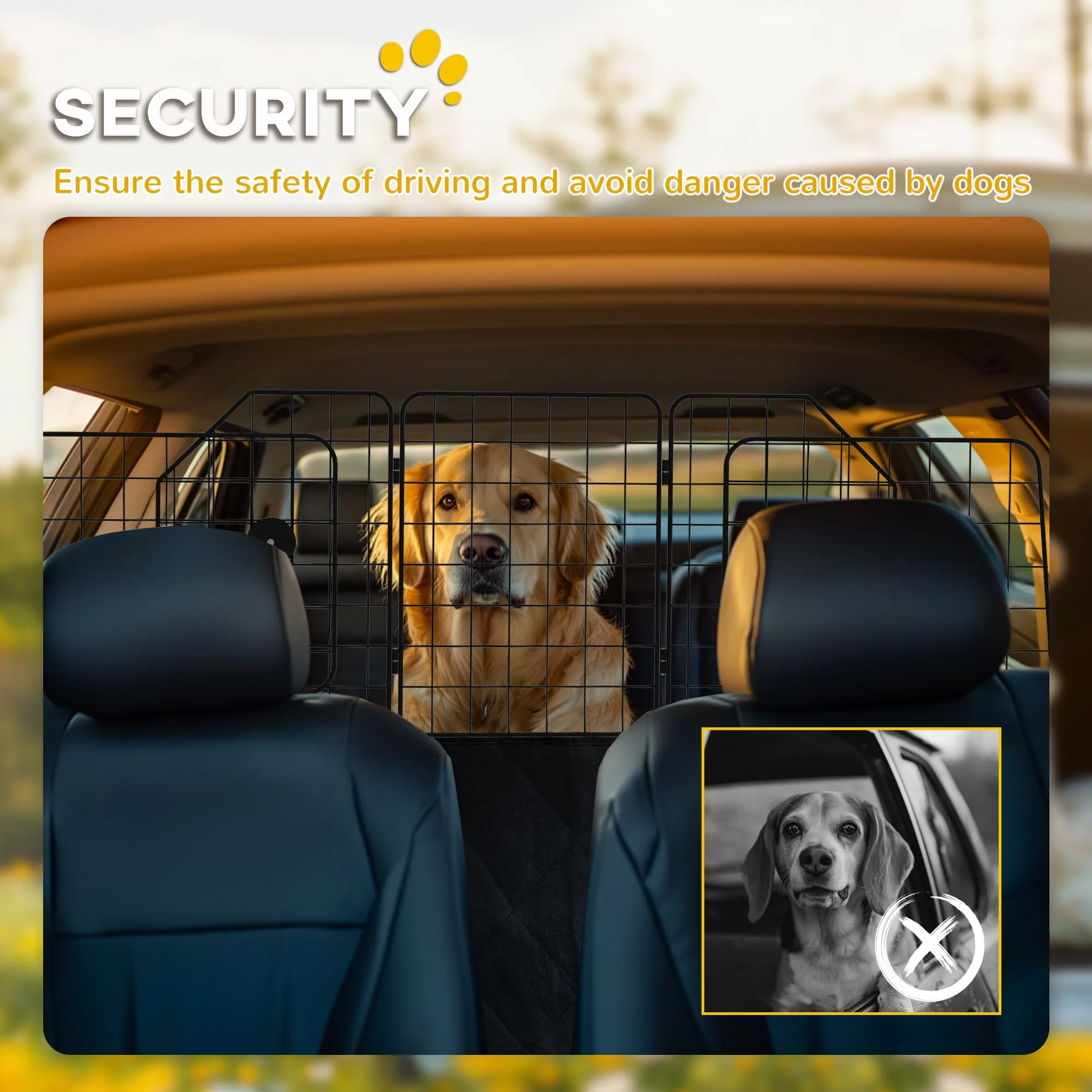 Dog Guard for SUVs, Vehicles, Vans, Car Barrier with Adjustable Width