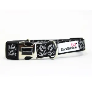 Doodlebone Padded Dog Collar - Coal Leopard Reflective