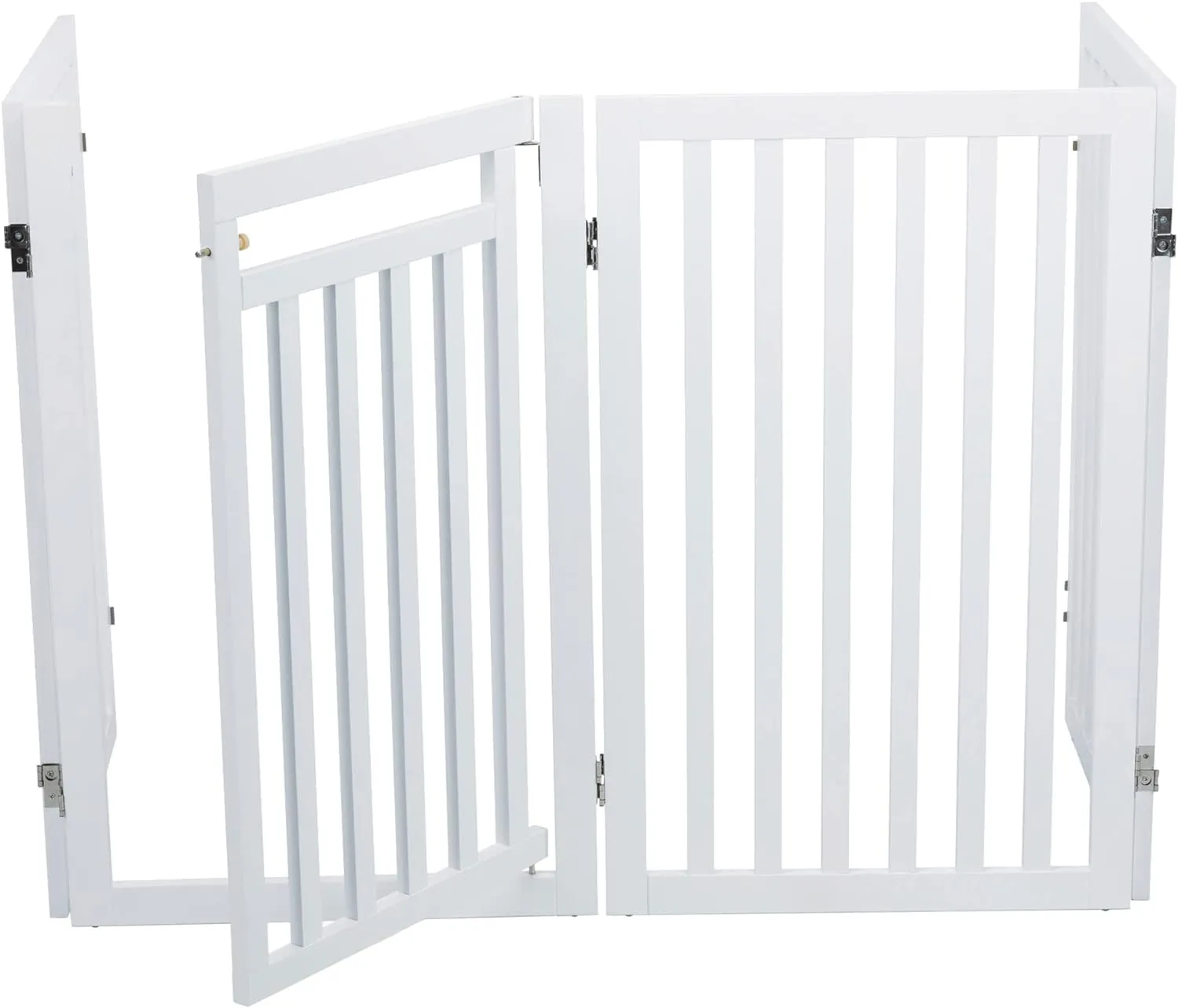 Freestanding 4-Panel Pet Gate, Foldable Pet Barrier Fence