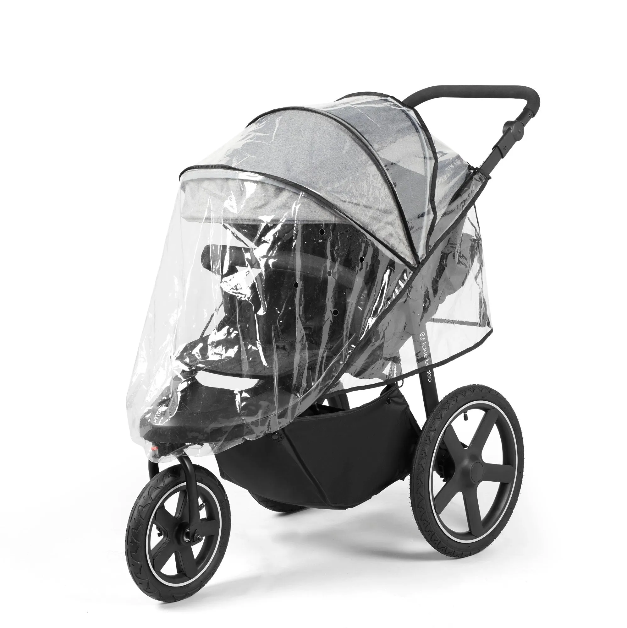 Ickle bubba Venus Prime Jogger Travel System with i-Size Car Seat & ISOFIX Base - Space Grey on Black