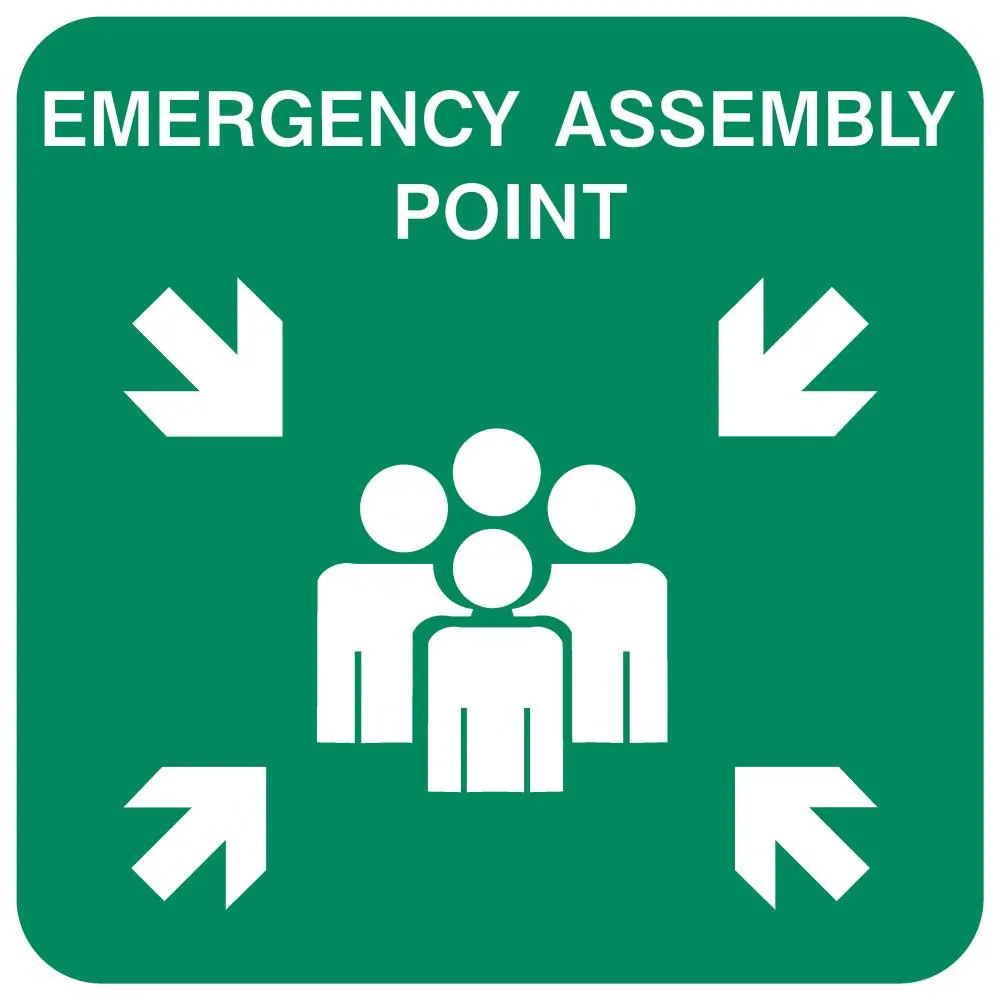 Large Emergency Assembly Point safety sign