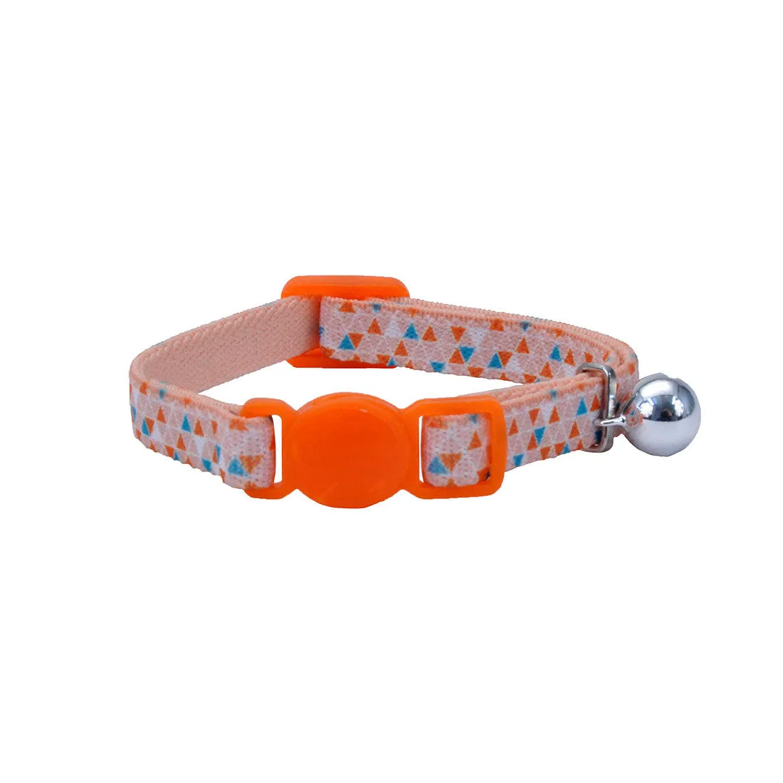 Li'l Pals Elastic Kitten Collar, Orange Triangles