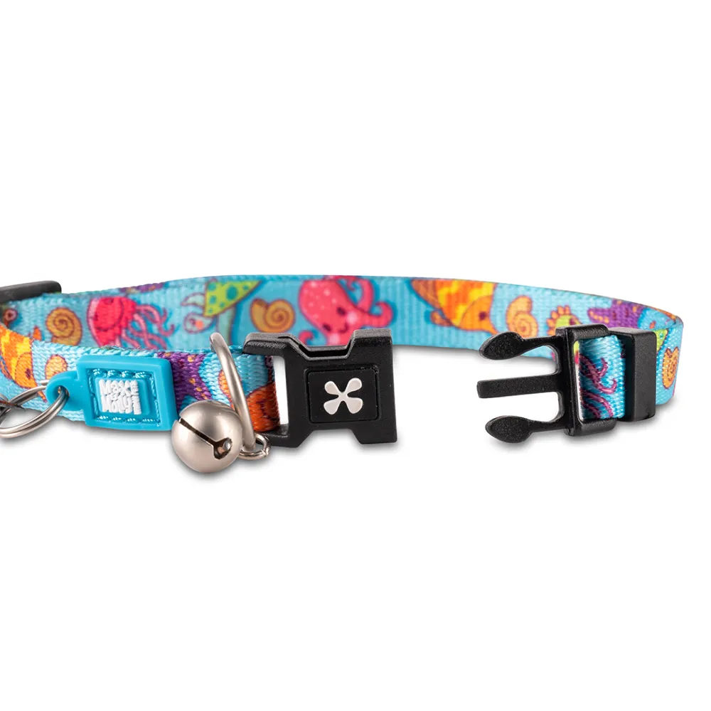 Max and Molly Blue Ocean Smart ID Collar for Cats (Blue)