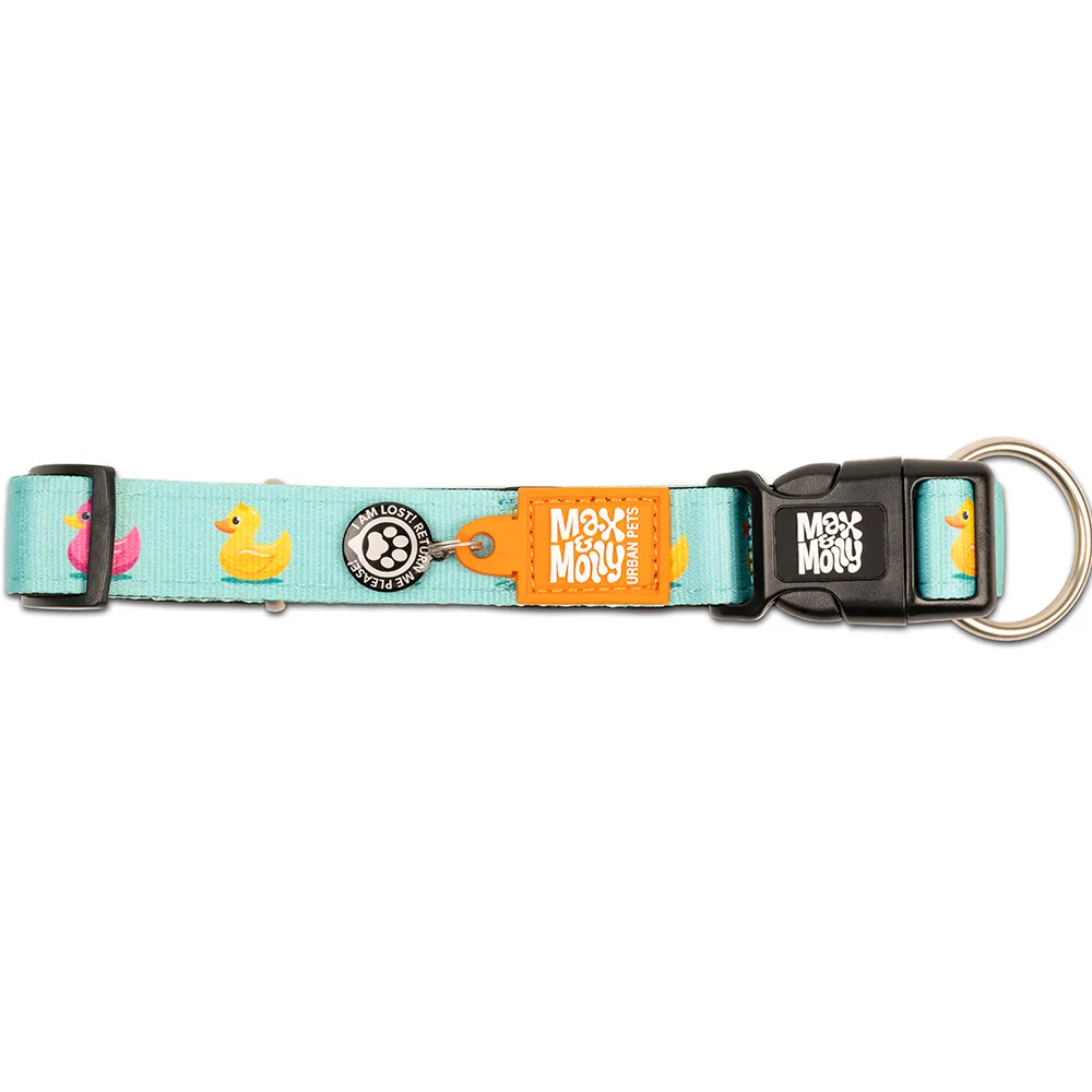 Max and Molly Ducklings Smart ID Collar for Dogs (Light Blue)