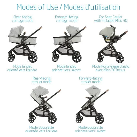 Maxi Cosi Zelia Max 5-in-1 Modular Travel System | Polished Pebble