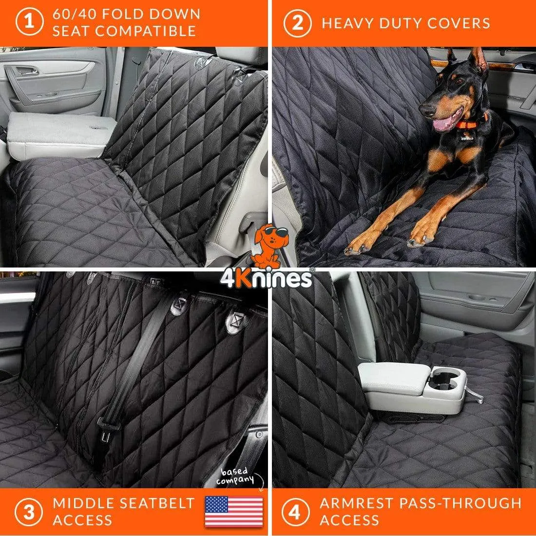 Multi-Function Split Rear Seat Cover with Hammock