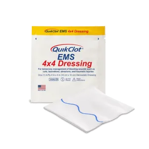 QuikClot EMS Gauze - 4x4 Dressing