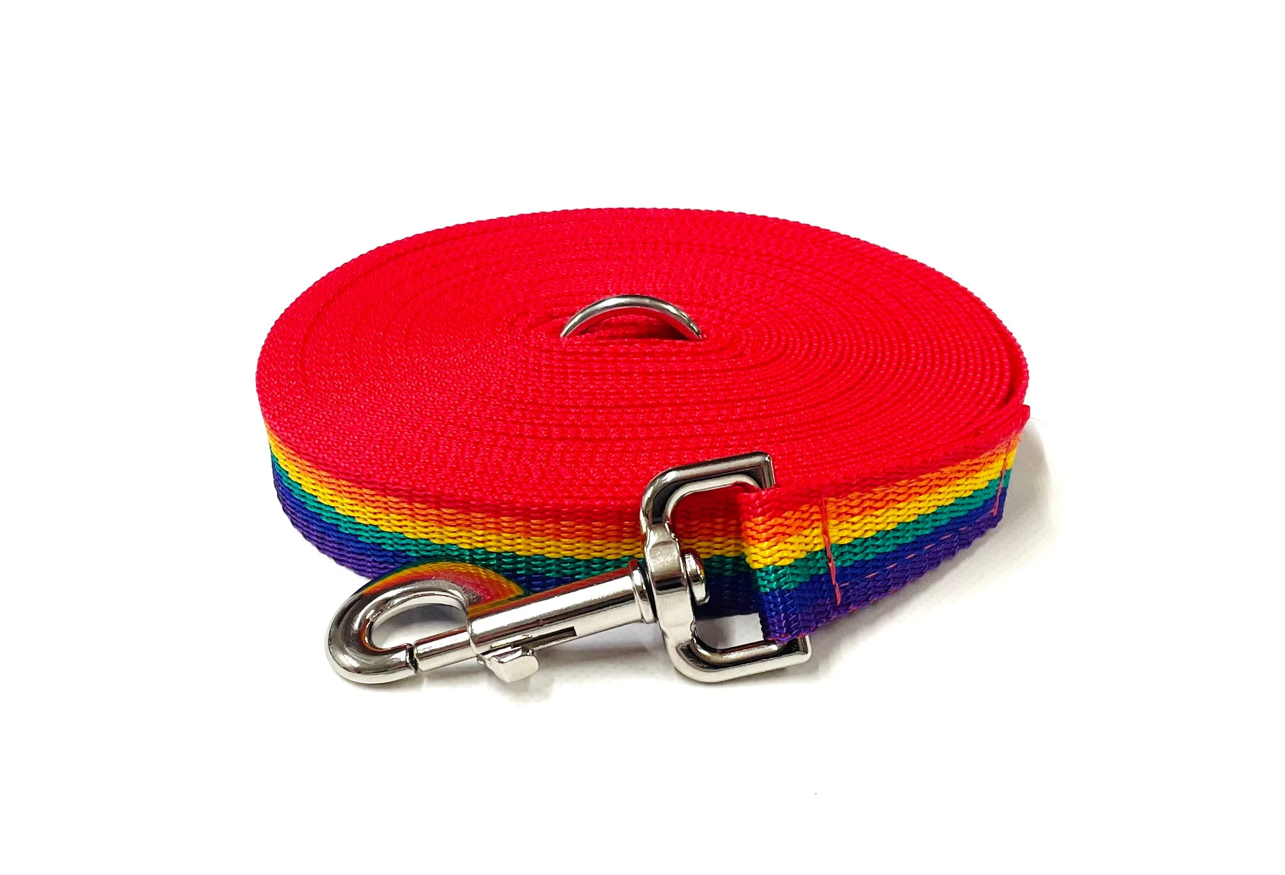 Rainbow Dog Training Leads Long Line Tracking Recall 25mm Wide