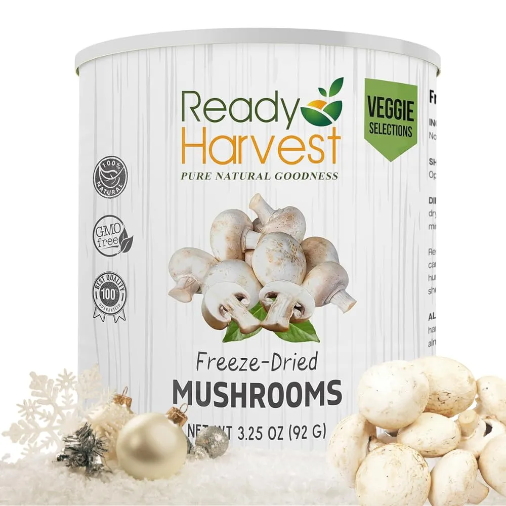 Ready Harvest Freeze-Dried Mushrooms - 30 Year Shelf Life - #10 Can