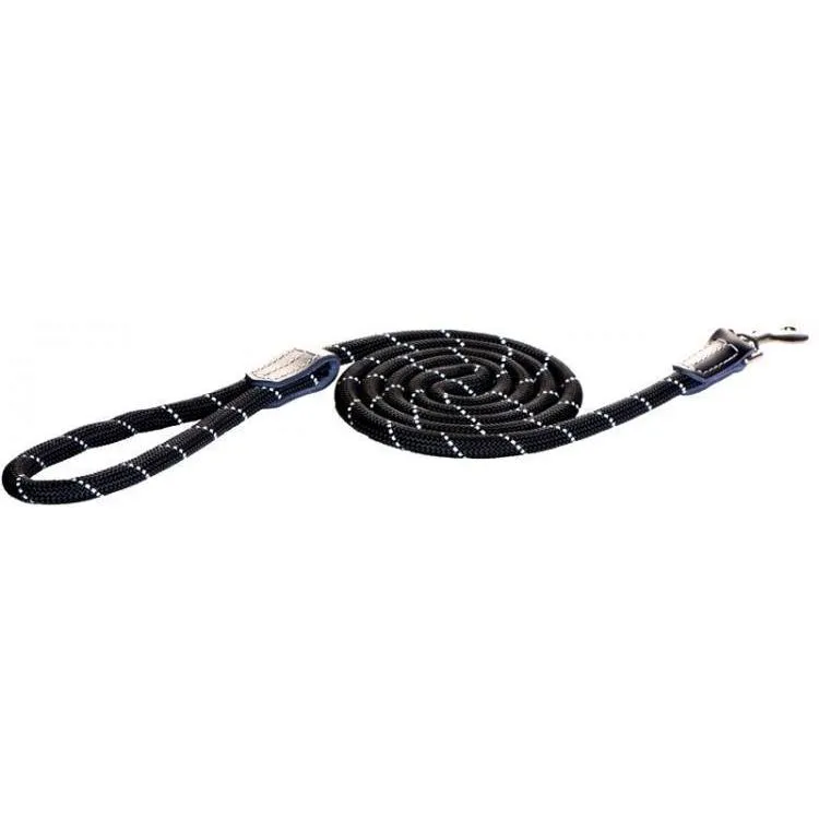 Rogz Classic Small Rope Dog Lead Black