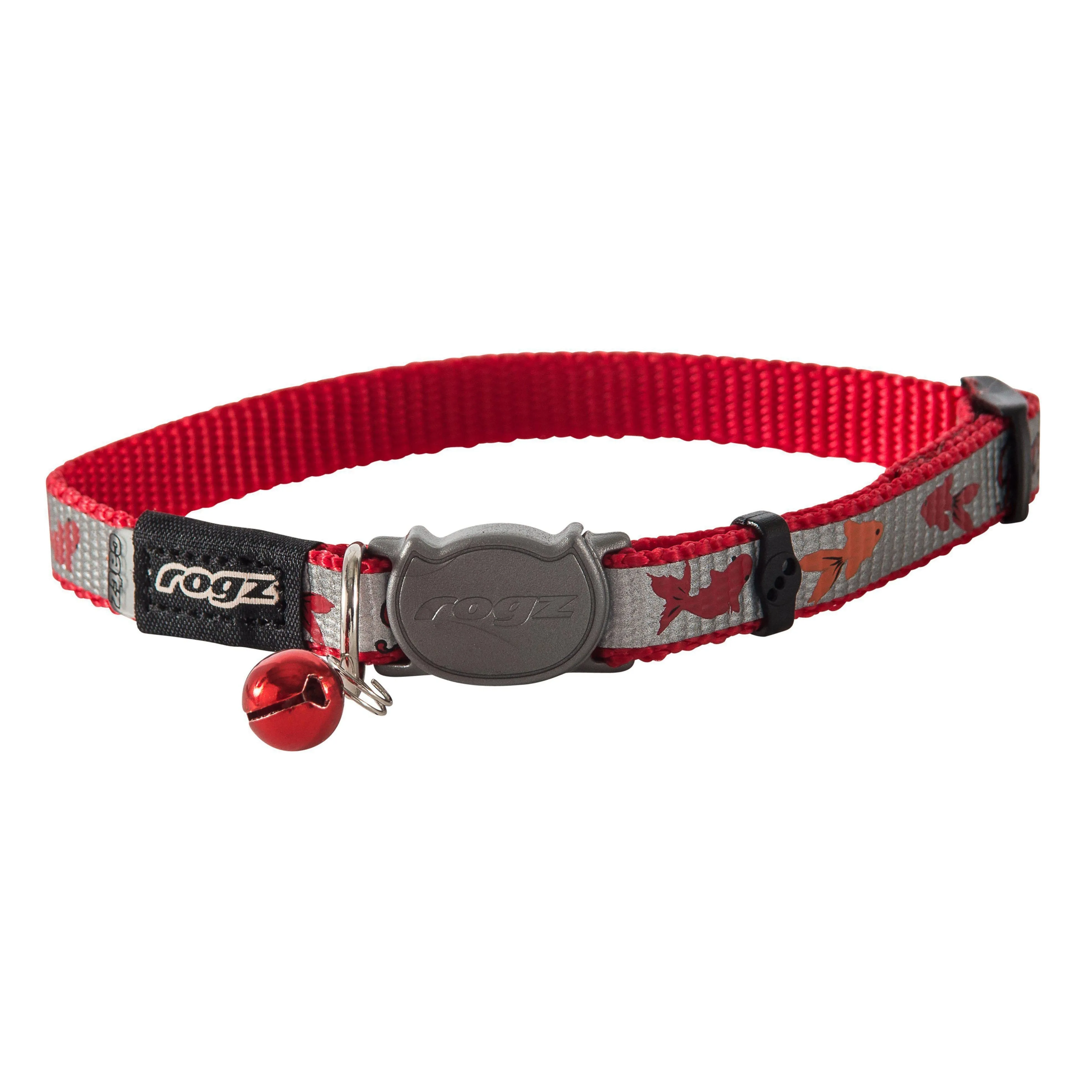 Rogz ReflectoCat Safeloc Small Cat Collar Red Fish