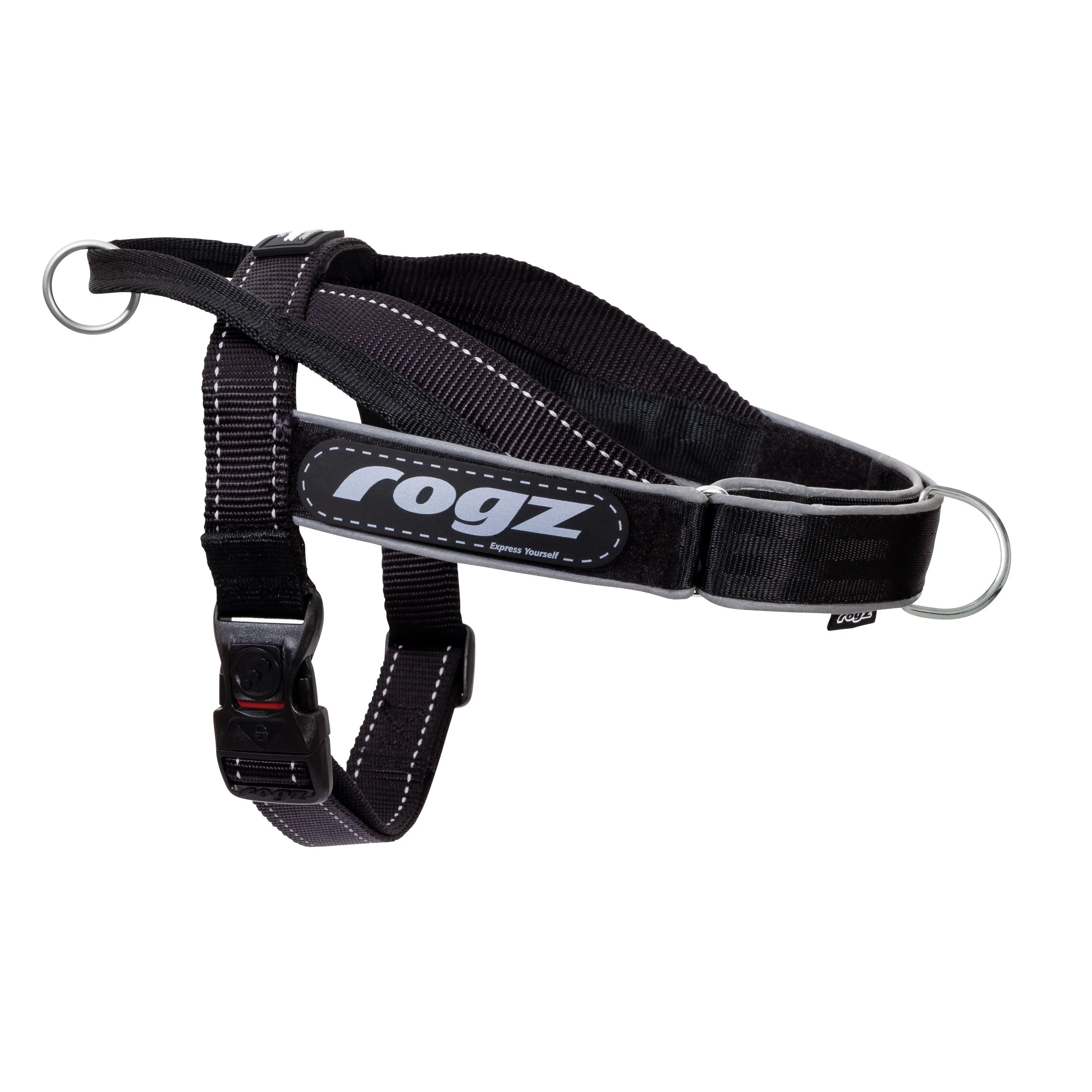 Rogz Utility LetzGo Personalised Harness Black Med=^._.^=