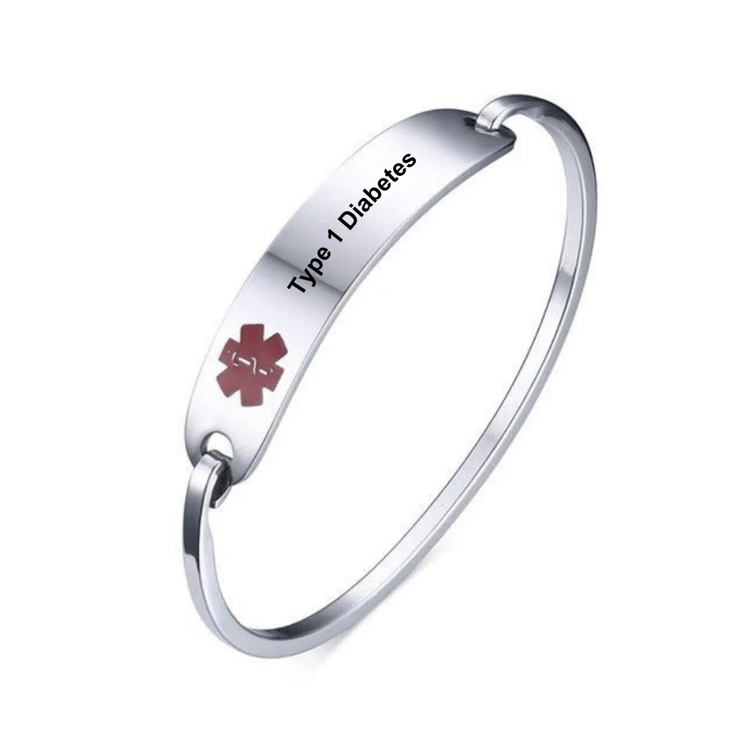 Type 1 Diabetes Medical Alert Bangle 19cm