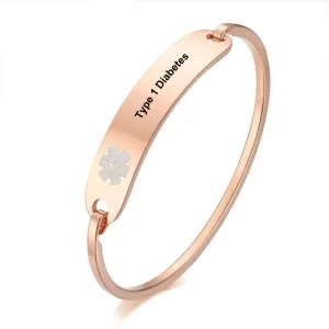 Type 1 Diabetes Medical Alert Bangle 19cm