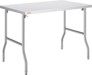 Vevor Folding Commercial Prep Table 48" x 30" Stainless Steel 220 Lbs. Capacity New