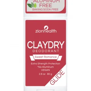 Zion Health Clay Dry Glide Sweet Romance Deodorant 2.8 oz Stick